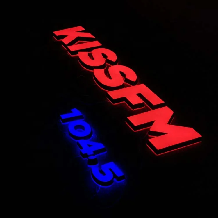 small size double side lighting up 3d acrylic led channel letter sign board