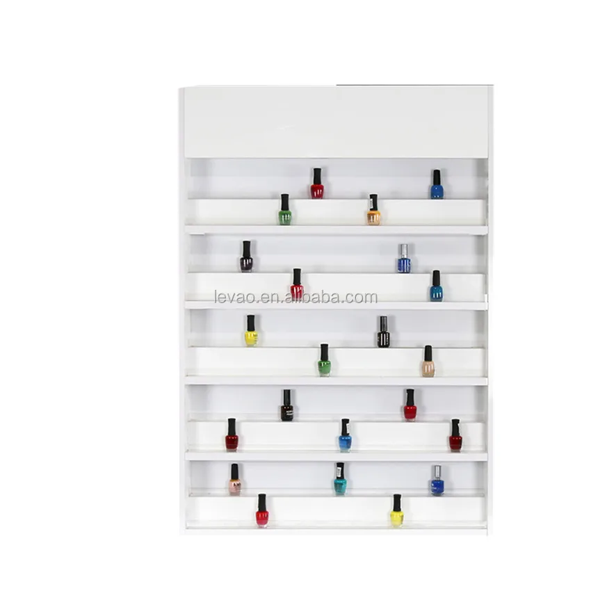 New Nail Art Polish Wall Display Stands Nail Rack With Led Lighting