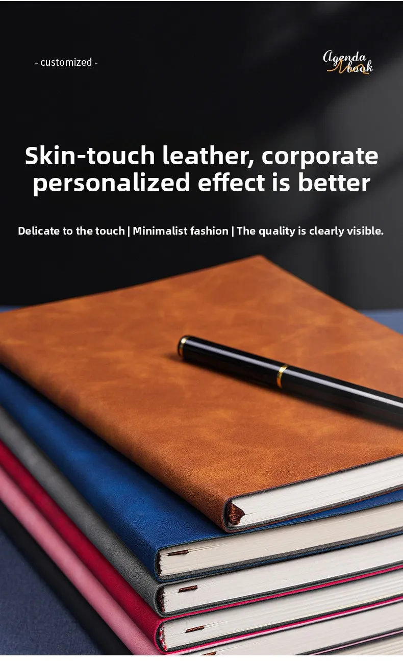 A5 B5 Custom Business Notebook Sheepskin PU Leather Journal with 100 ...