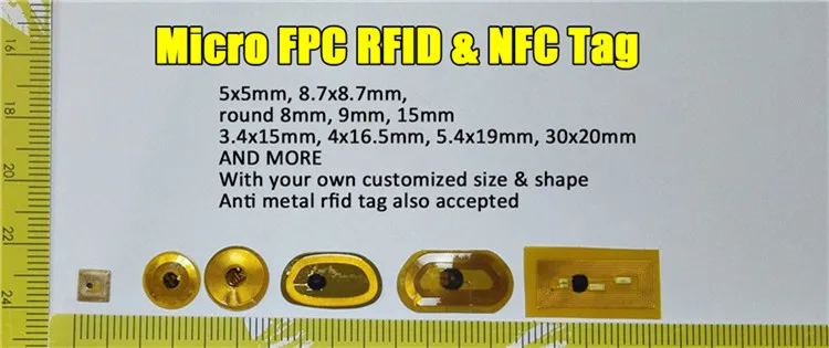 Customized F08 Mini RFID Tag Small RFID FPC Tags