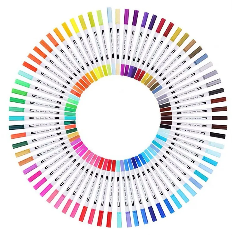 Drawing Coloring Brush Pens Set Pen Sets Custom Dual Tip Art Markers