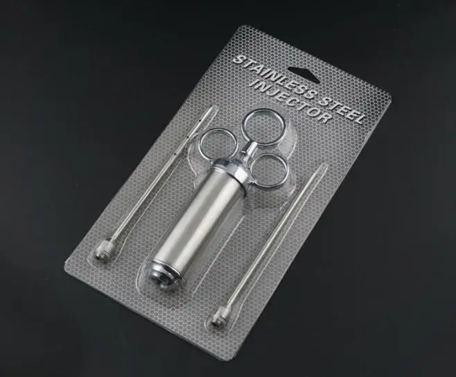 2 Oz Stainless Steel Deluxe Seasoning & Marinade Injector with 2 Gourmet Marinade Needles