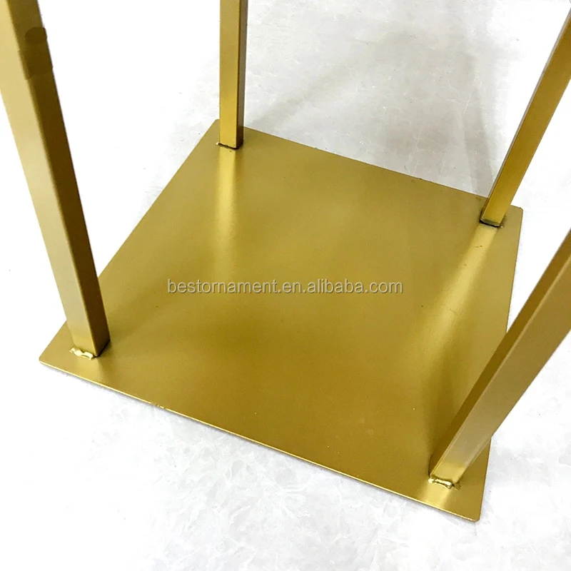 1.8 Meters Tall Gold Metal Iron Flower Stand Centerpiece For Wedding