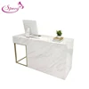 European industrial style gold reception desk table for salon SY-RD018