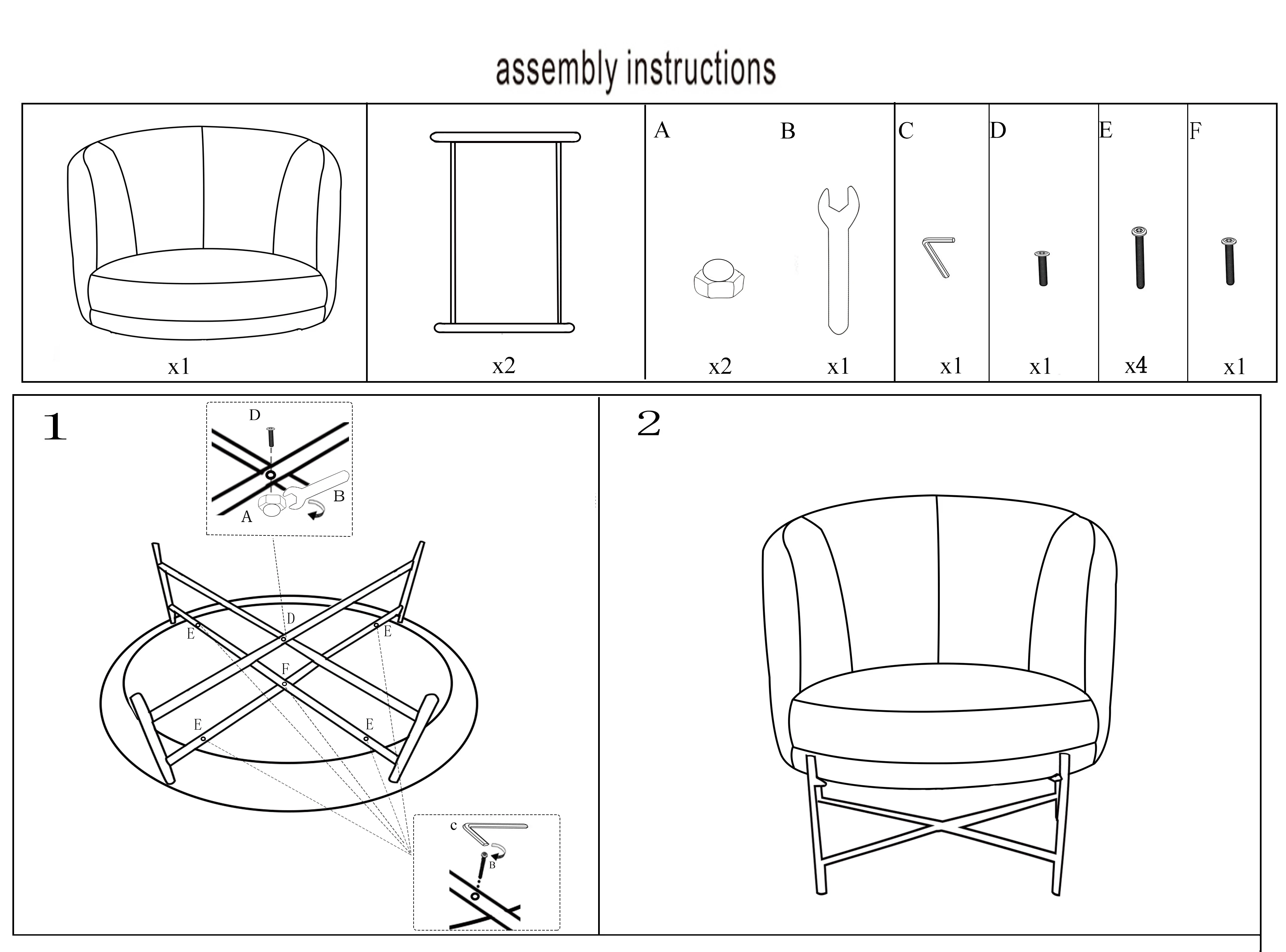 Диван Barcelona Chair & Ottoman чертежи