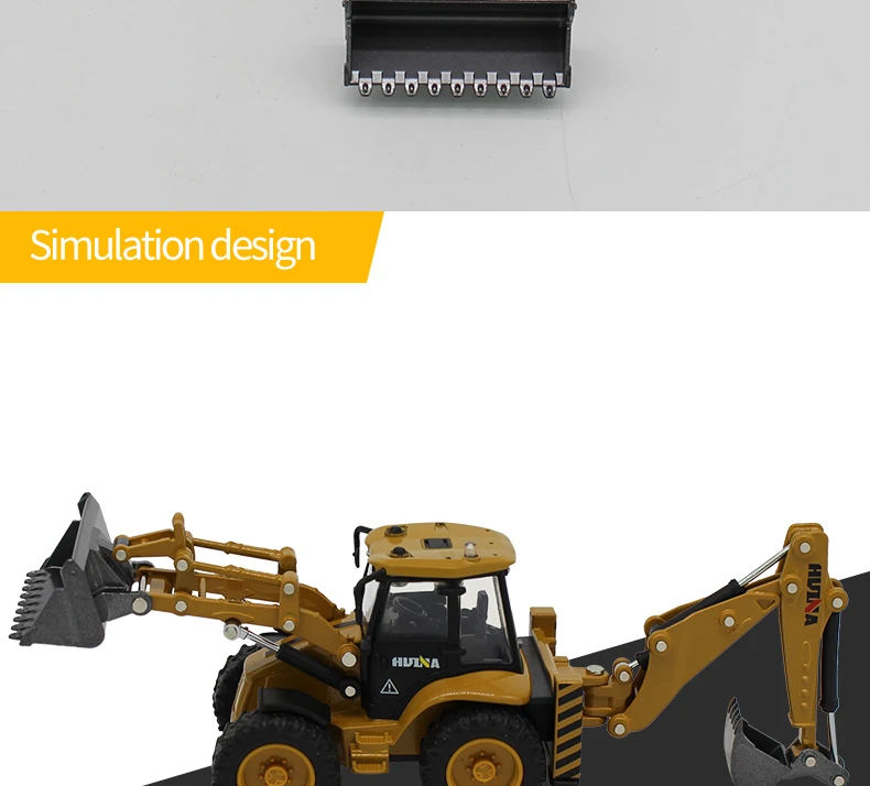 HUINA 1704 1:50 metal die cast static both excavator and bulldozer with high quality