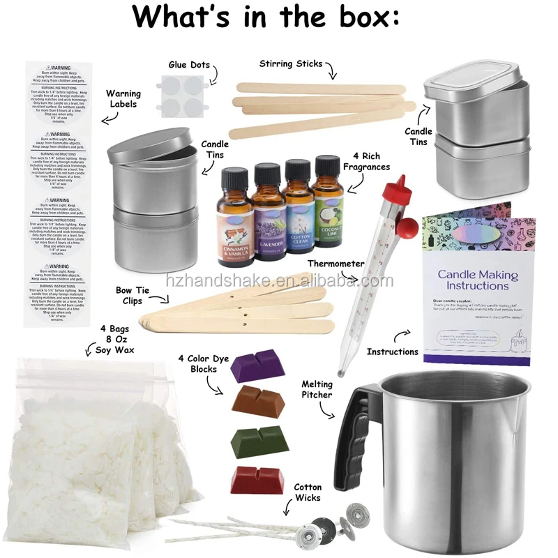 Complete DIY Candle Making Kit Supplies Create Large Scented Soy Candles