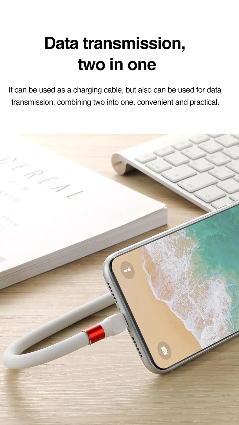 Bendable quick charge universal mobile phone stand data cable Multi-function lazy fan universal desktop stand charging cable - ANKUX.COM
