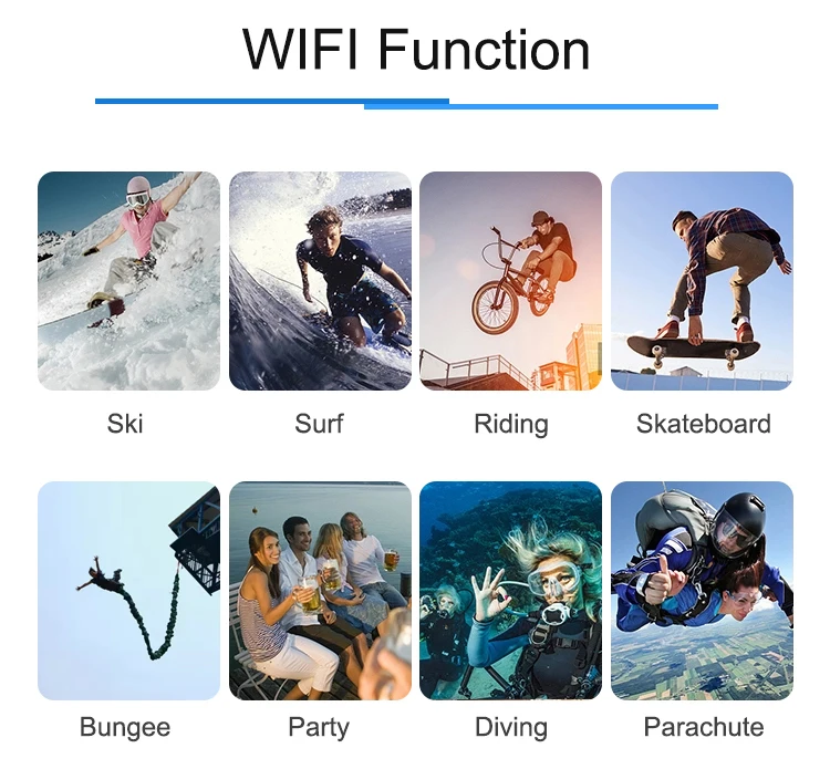 4K 30 fps Action Camera Waterproof wifi unique small HD Sport Cam oem