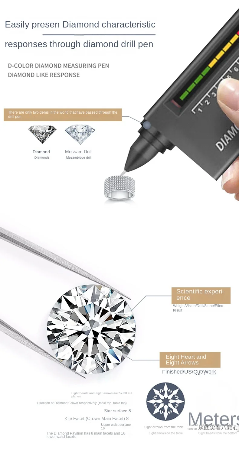 S925 Silver Moissanite Inlaid Closed Ring New Luxury Female Fashion Live Selling Wholesale