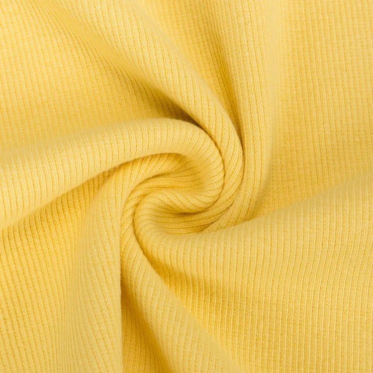 top sale优质2x2罗纹棉质弹力罗纹针织面料袖口
