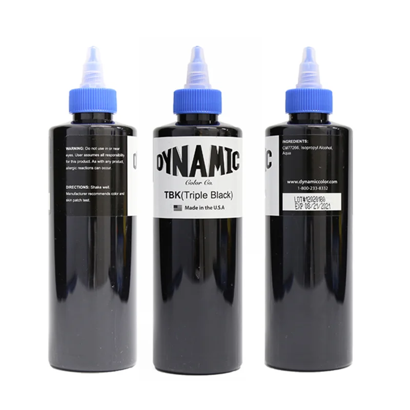 Ghostaxe Original Dynamic Tbk 8 Oz Triple Black Color Tattoo Ink For