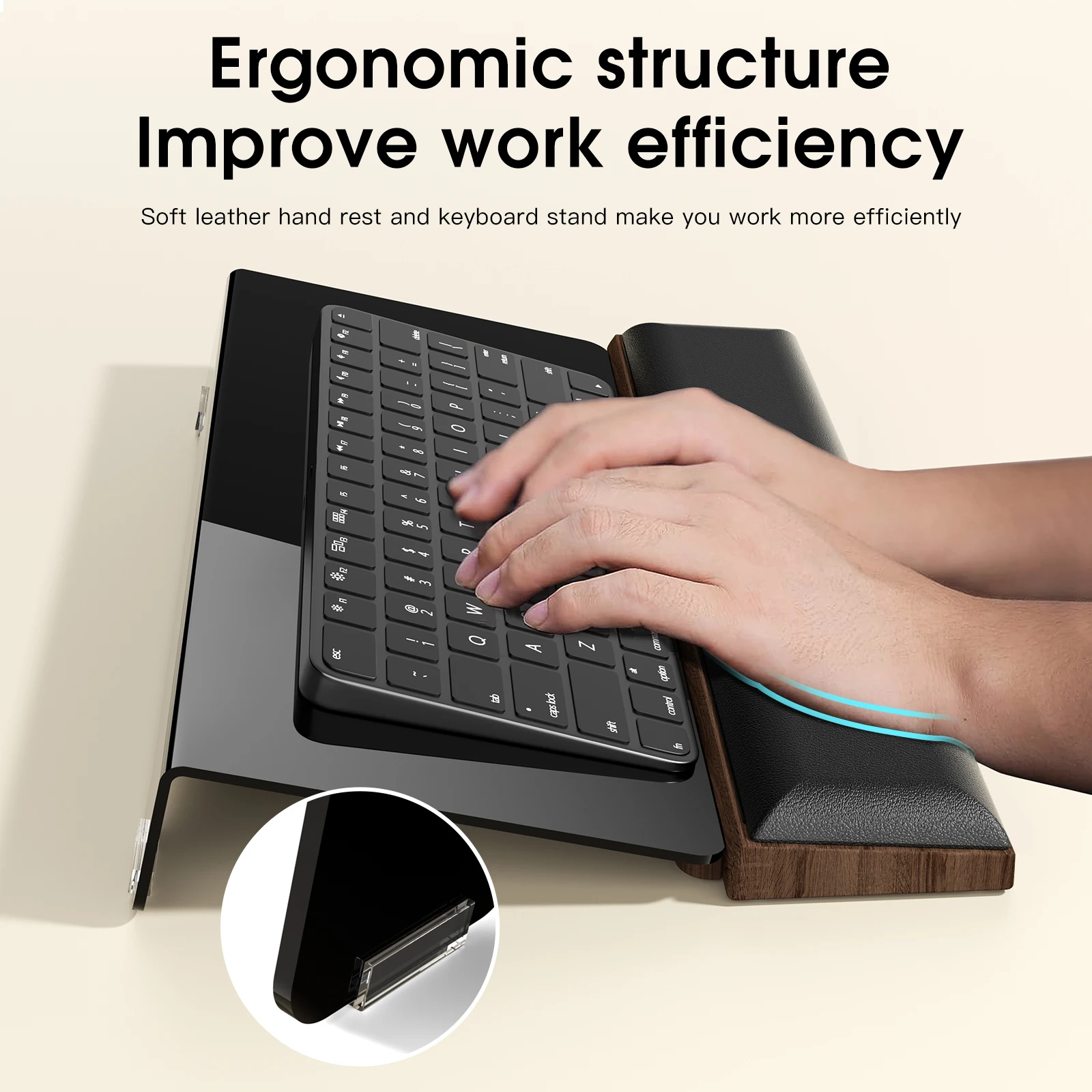 Keyboard Wrist Rest Riser Storage Ergonomic Computer Palm Rest Stand