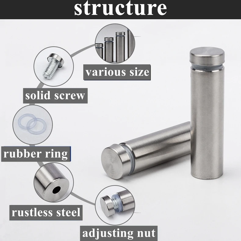 Standoff Screws Pin Fastener Advertisement Fixing Screws Standoff Brass