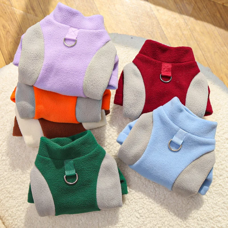 Autumn Winter New Pet Dog Cat Clothing Corgi Sports Base Shirt Fleece-Lined Dog Clothing Cat Supplies Made Polyester Classic
