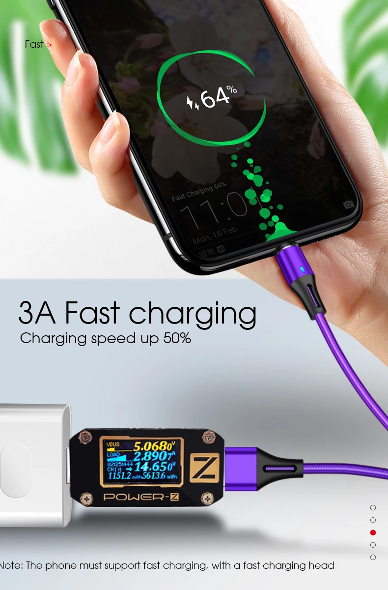Vothoon 3 in 1 Magnetic Fast Charging Cable 3A USB Type C Fast Cable Micro USB Data Cable - ANKUX.COM