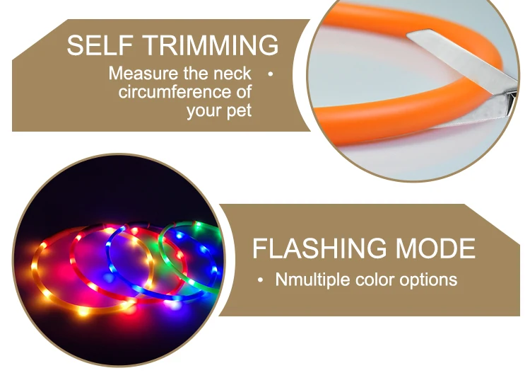 Silicone Retractable LED Light-up Dog Collar