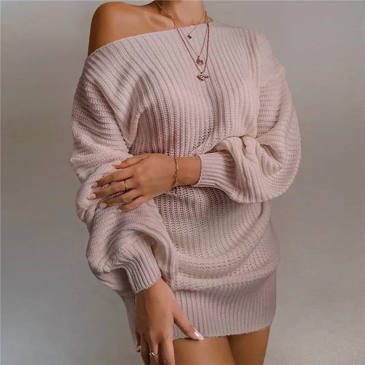 Women's Casual Strapless Sweater Dress 