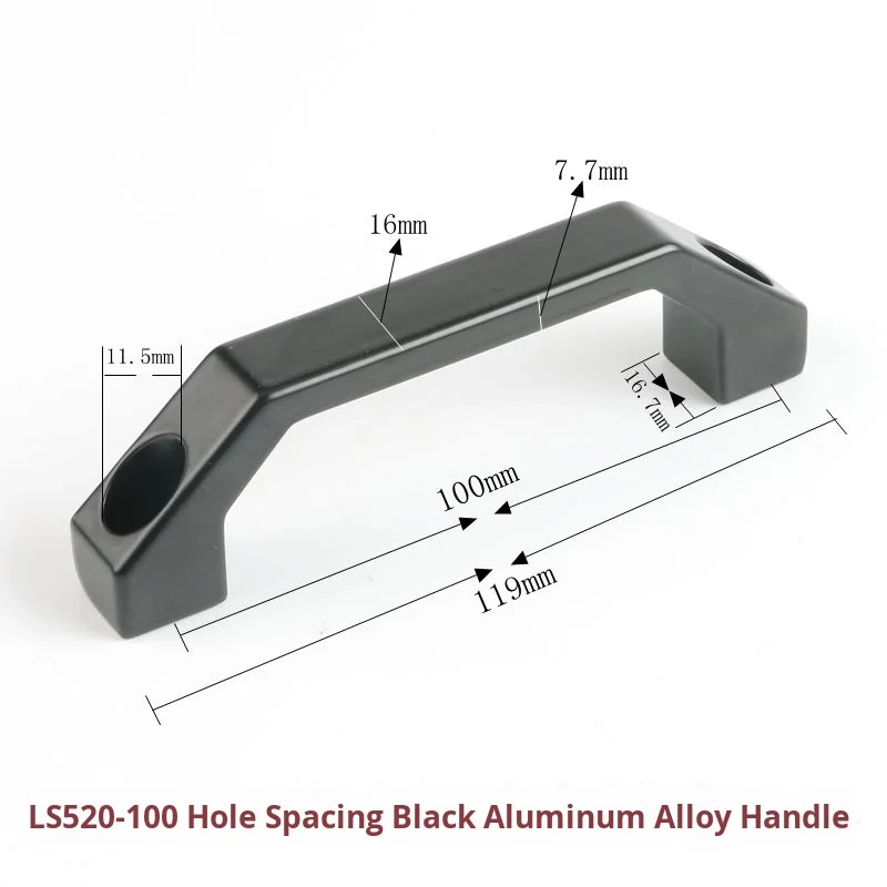 LS520 Aluminum Alloy 6000 Series Square Handle 100mm Cutting Service for Cabinet Drawer Knob manufacture