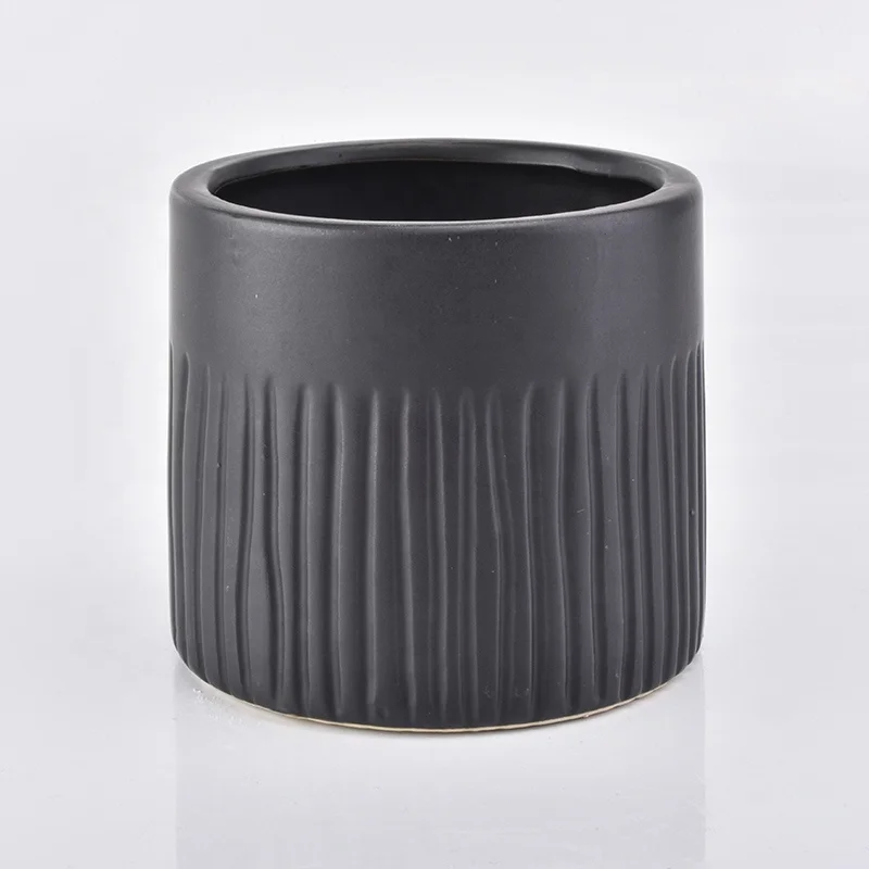 500ml Black decorative ceramic candle jar tealight candle holders home decor
