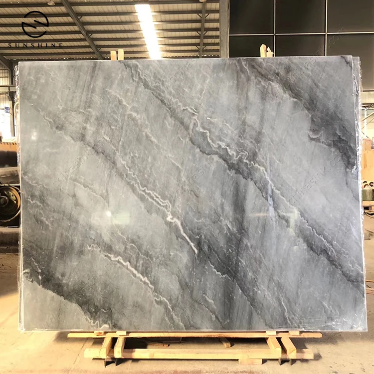 Luxury Bruce Grey Marble Slabs for TV Wall Back Ground  Cut to Size Wall Tile
