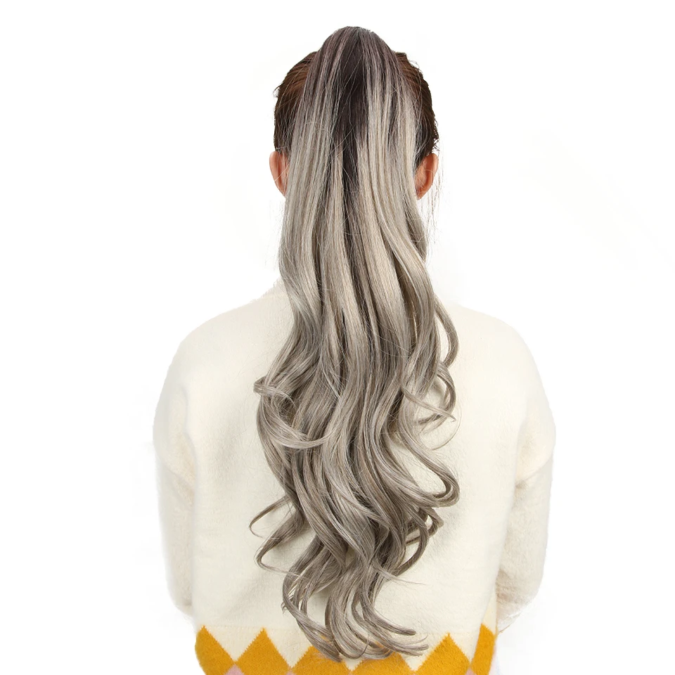 Noble Long Wave Synthetic Ponytail Fake Hair Ponytail Tie Up Pony Fiber