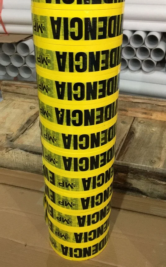 underground cable pe danger pipe line caution metal detectable