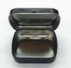 Small Rectangle Black Metal Canister Box Peppermint Candy Sample Hinged Tins Cans