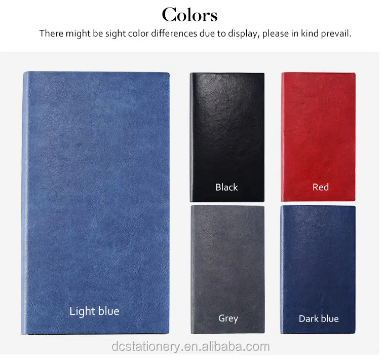 Custom Gold Folio A6 Pu Leather Cheap Pocket Notebook Printing Soft