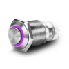 AC/DC LED Pressure Switch, Push Button With 16 mm Installation Diameter, Vandalism-Proof, V2A Stainless Steel, IP67 Waterproof