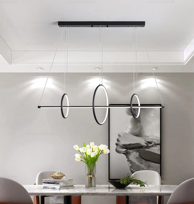 Nordic modern minimalist new restaurant chandelier creative loft lamp minimalist art wrought iron bar personality lighting