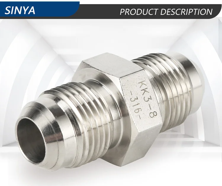 Tube Connection Male Straight 316 Stainless Steel Union 3/4 Jic