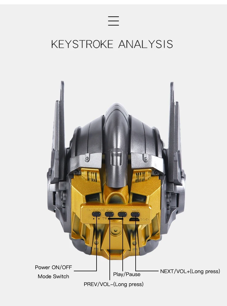 Amazon new arrival Unique Electronic Gadgets Optimus Prime Portable 1200 mAh Speaker TF card bluetooth cartoon speaker - ANKUX.COM