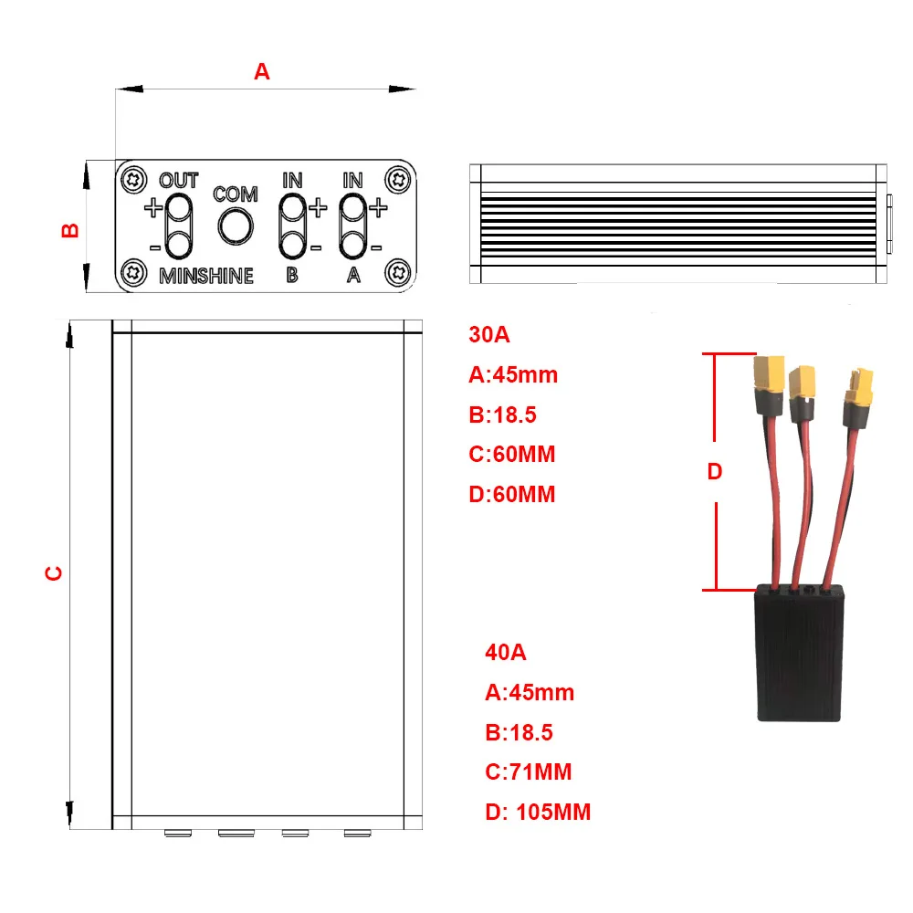 20v72v Dual Battery Connector For Increase The Capacity By Connecting