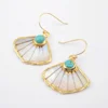 G1895-E Sea shell earrings mop earrings turquoise beads earrings for women
