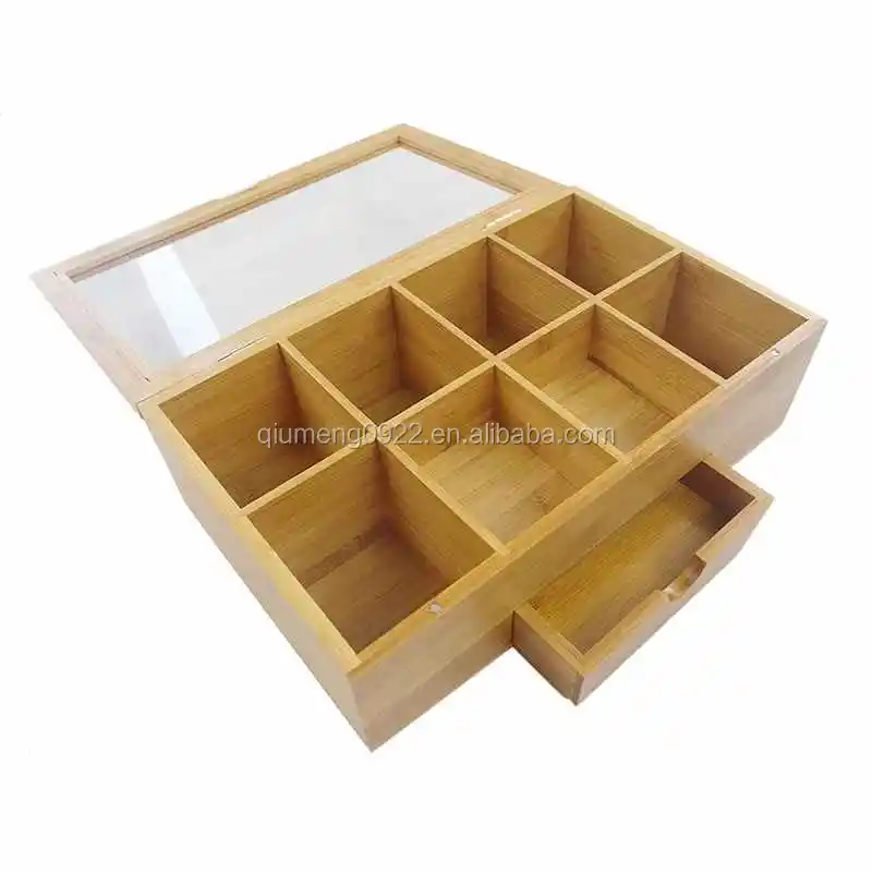 tea organizer bamboo tea box with