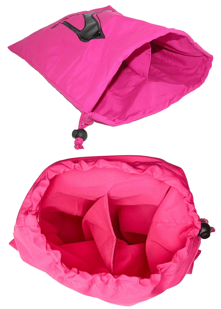 Fashion Custom Polyester Satin Drawstring High Heel Shoe Dust Bag With Divider