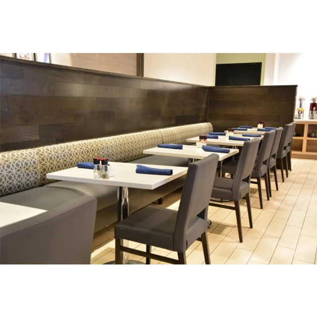 Rf162 Luxury Restaurant Wooden Dining Table And Leather Chair Sets