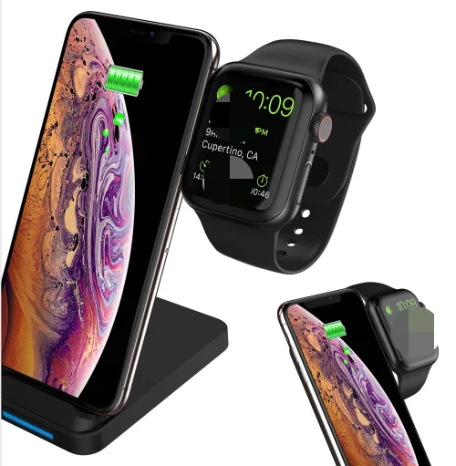 2 in1 Wireless Charger Dual Charging Units For smartwatch wireless charging stand