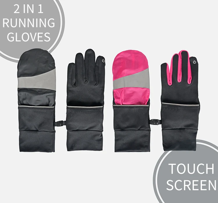 Custom Winter Warm Printed Handschuhe Waterproof Flip Mitts Touchscreen