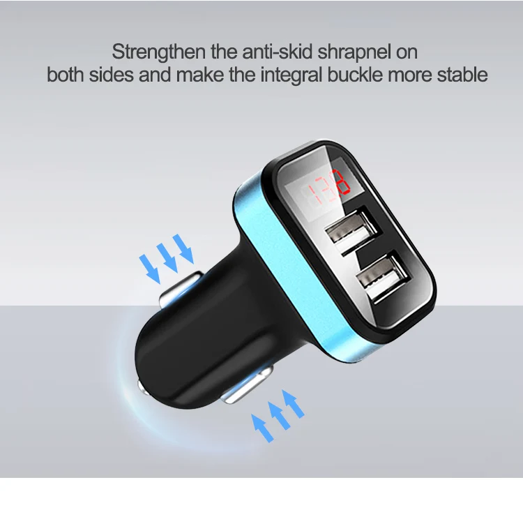 Cheapest Universal 5V 3.1A 2 Ports Dual USB Car Charger With LCD Screen LED Voltage Display For Nokia