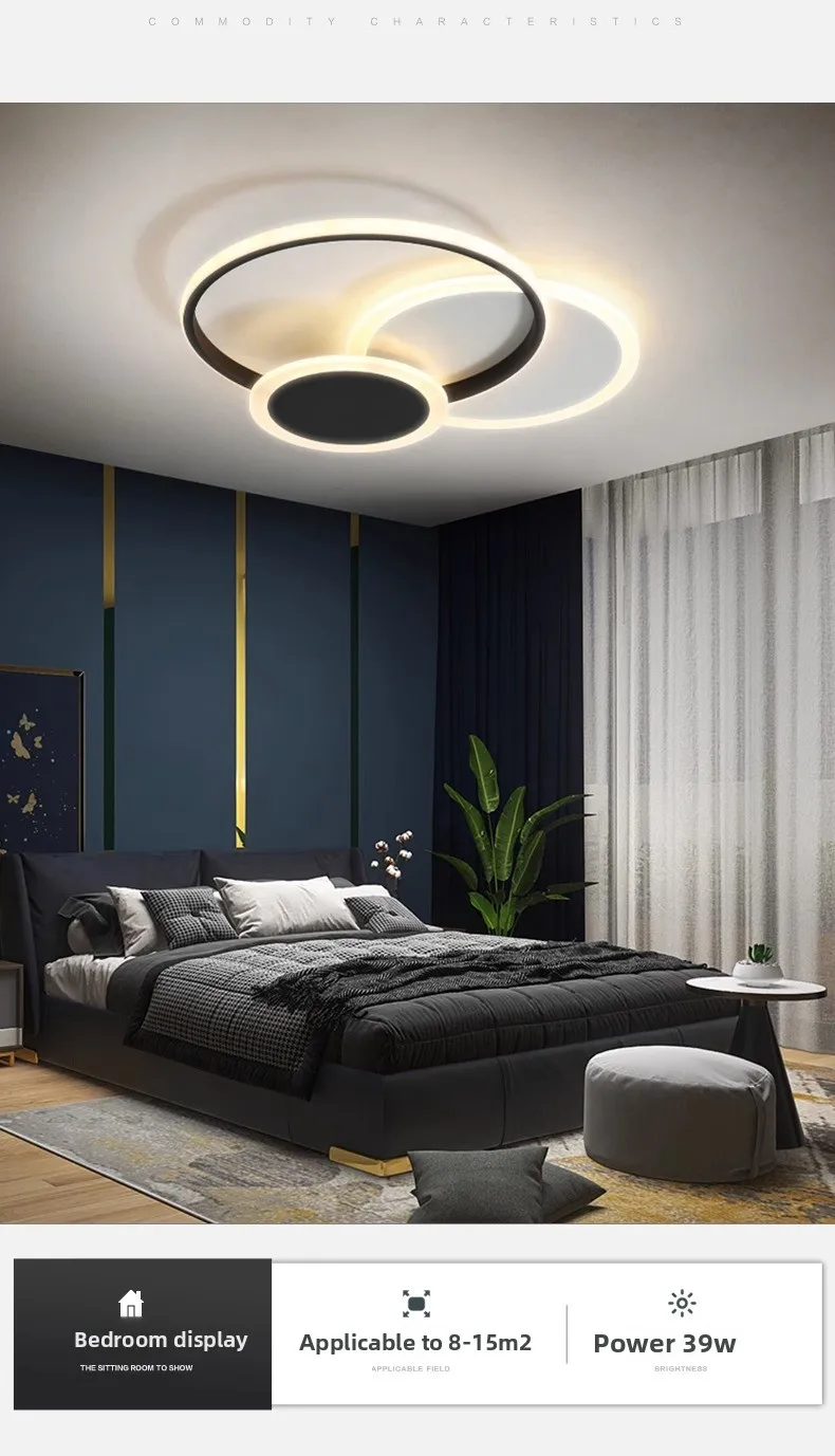 product luxury led ceiling light 6000k cct cozy simple modern design with iron base for bedroom childrens living room ac ip44 acrylic540-5