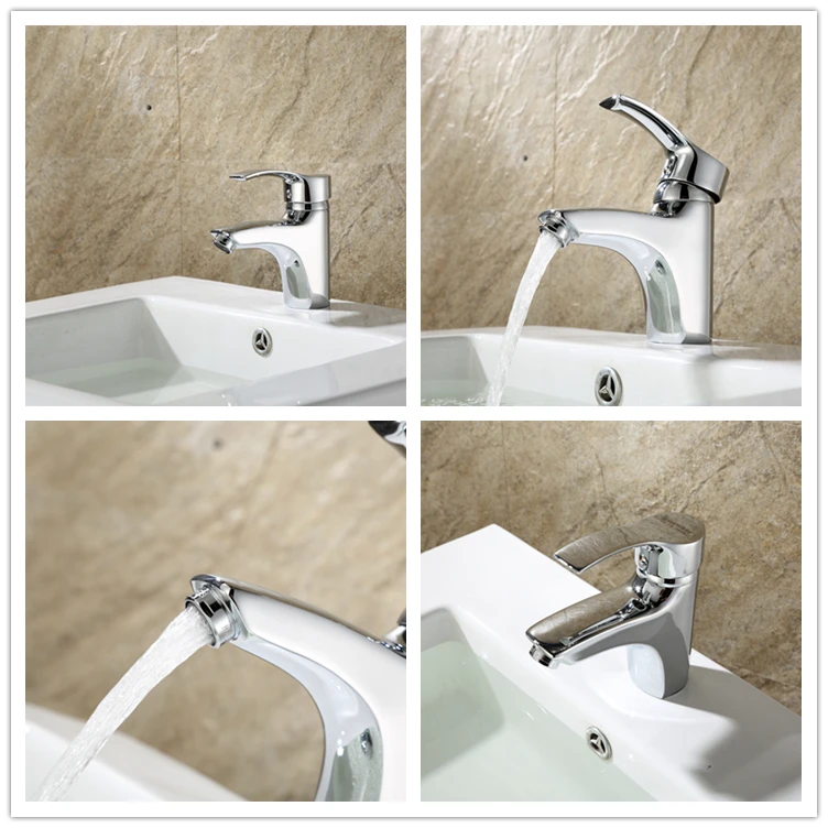 Conventional hot and cold basin faucet brass nut and body fat body faucet for basin sink