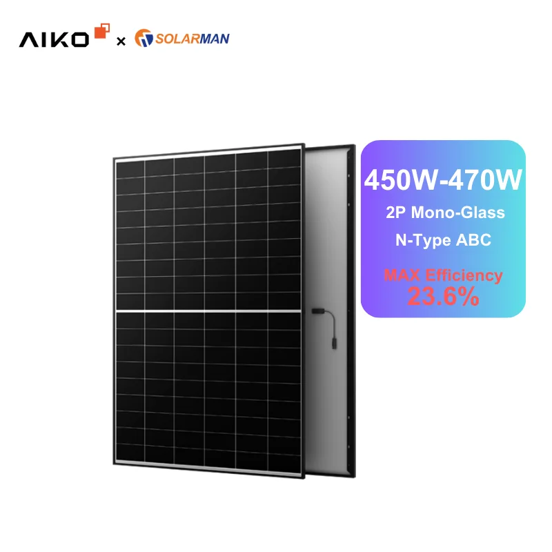 AIKO NEOSTAR 2P Mono-Glass Solar Panel 450W-470W for Efficient