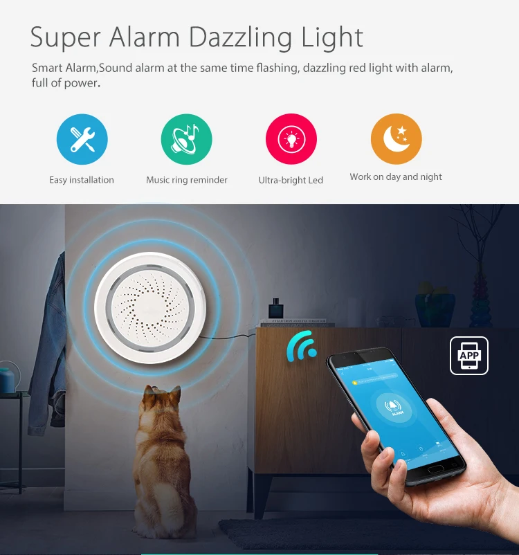 tuya zigbee siren alarm with temperature and humidity sensor - ANKUX.COM