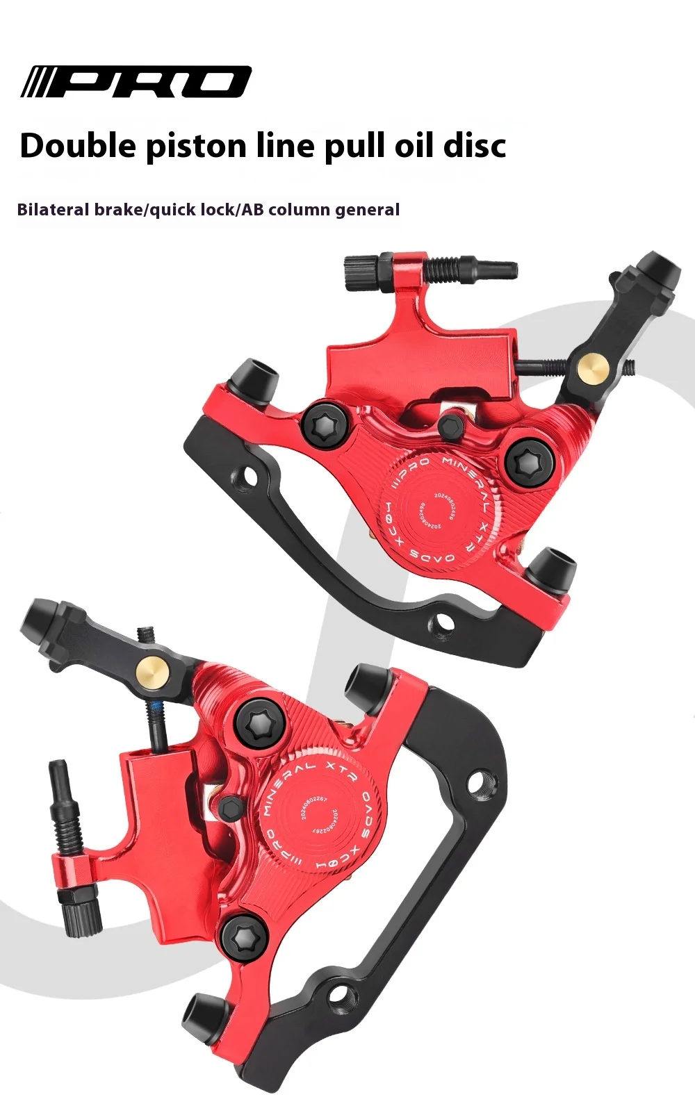 IIIPRO XC04 MTB Mountain Bike for CNC Hydraulic Disc Brake with Dual Brake Aluminium Piston Line Pull Alloy Steel Brake Pads