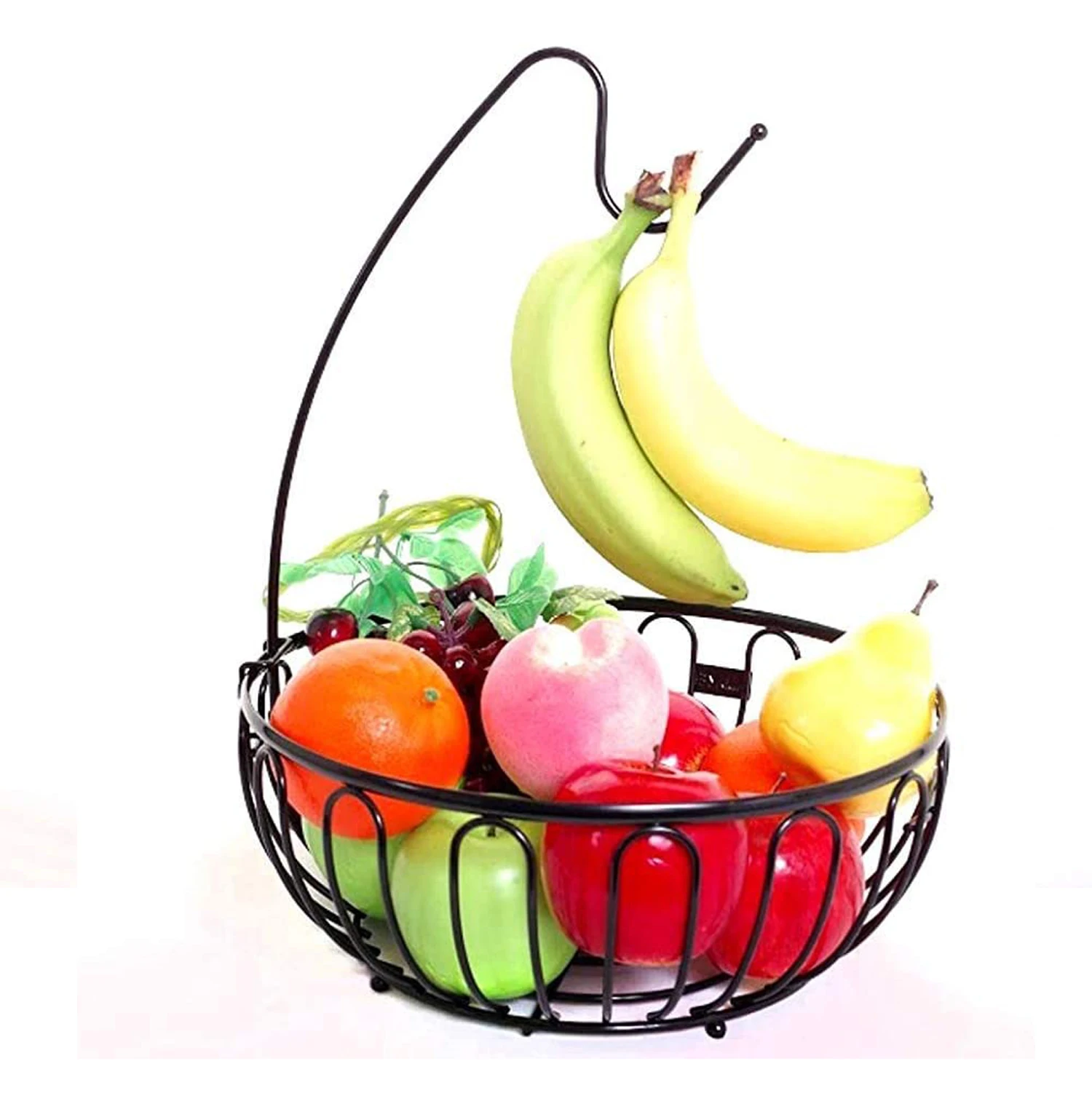 Fruit Bowl With Banana Hanger Fruit Basket Kitchen Metal Fruit Basket