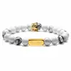 Free Engraving Personalised Lava Partner Bracelets 8 Mm Buddha Beads Bracelet With Crown