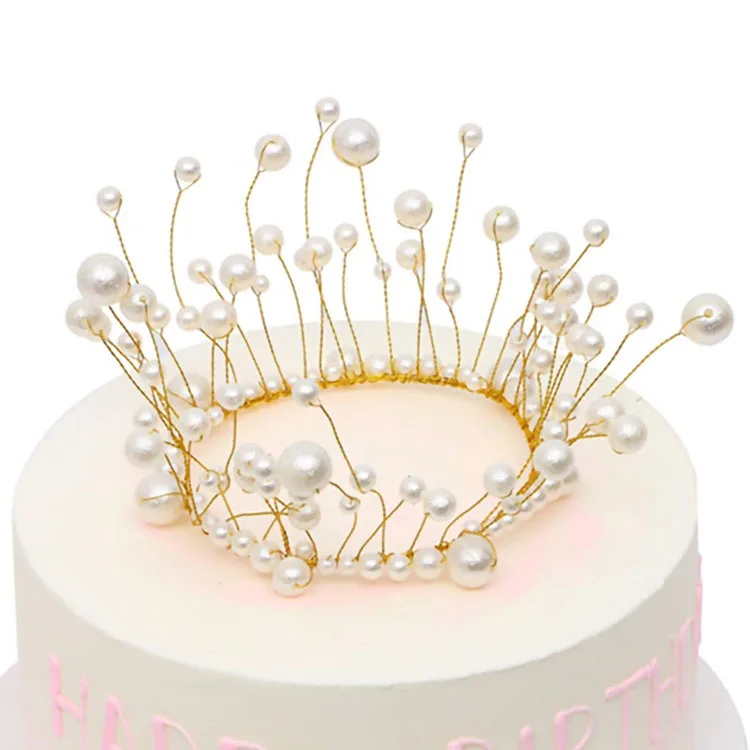 Nicro手作り婚約ウェディングホワイトパールクラウンプリンセスケーキトッパー Buy 王女ケーキトッパー 真珠の王冠ケーキトッパー 婚約 ケーキトッパー Product On Alibaba Com