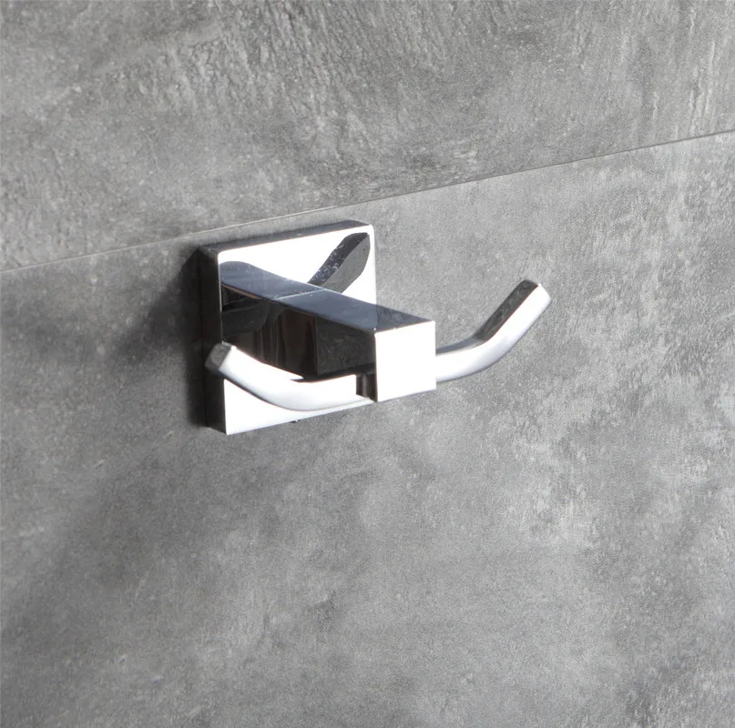 
Bathroom accessories double robe hook chrome brass towel hook 